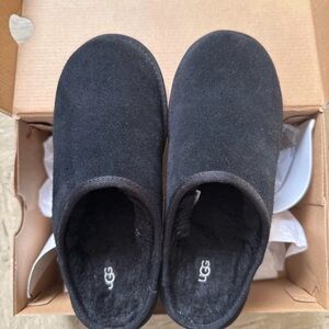 UGG Black Suede Cozy Slip-On Clogs